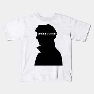 Sherlock silhouette design Kids T-Shirt